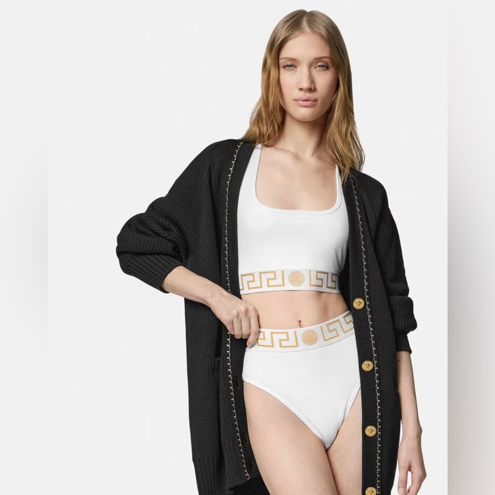 Versace GRECA BORDER HIGH-WAIST BRIEFS only Nwts